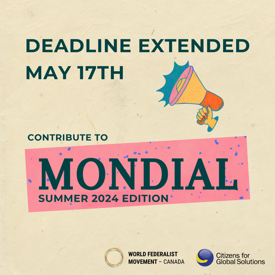 Deadline Extended for Mondial Summer 2024 Edition: A Call to Explore Federalism and Global Governance